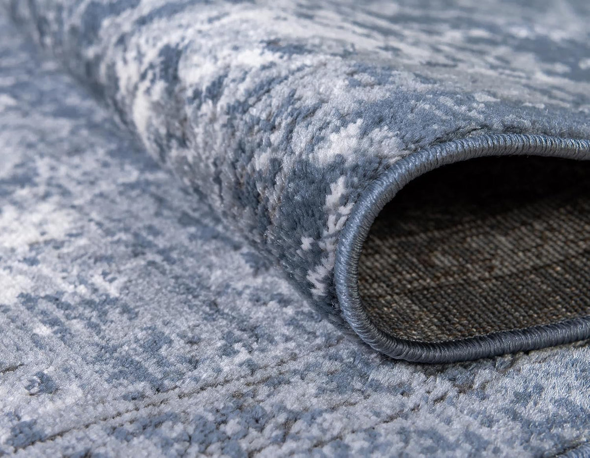 Rugs.com Oregon Collection Rug – 10' x 14' Blue Low-Pile Rug Perfect for Living Rooms, Large Dining Rooms, Open Floorplans