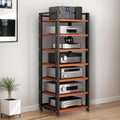 7-Tier Heavy Duty Audio Component Rack, 140cm Tall - HiFi Amplifier Rack/Audio-Video Shelving - CD Record Player Stereo Receiver AV Equipment Cabinet Display Stand (B)