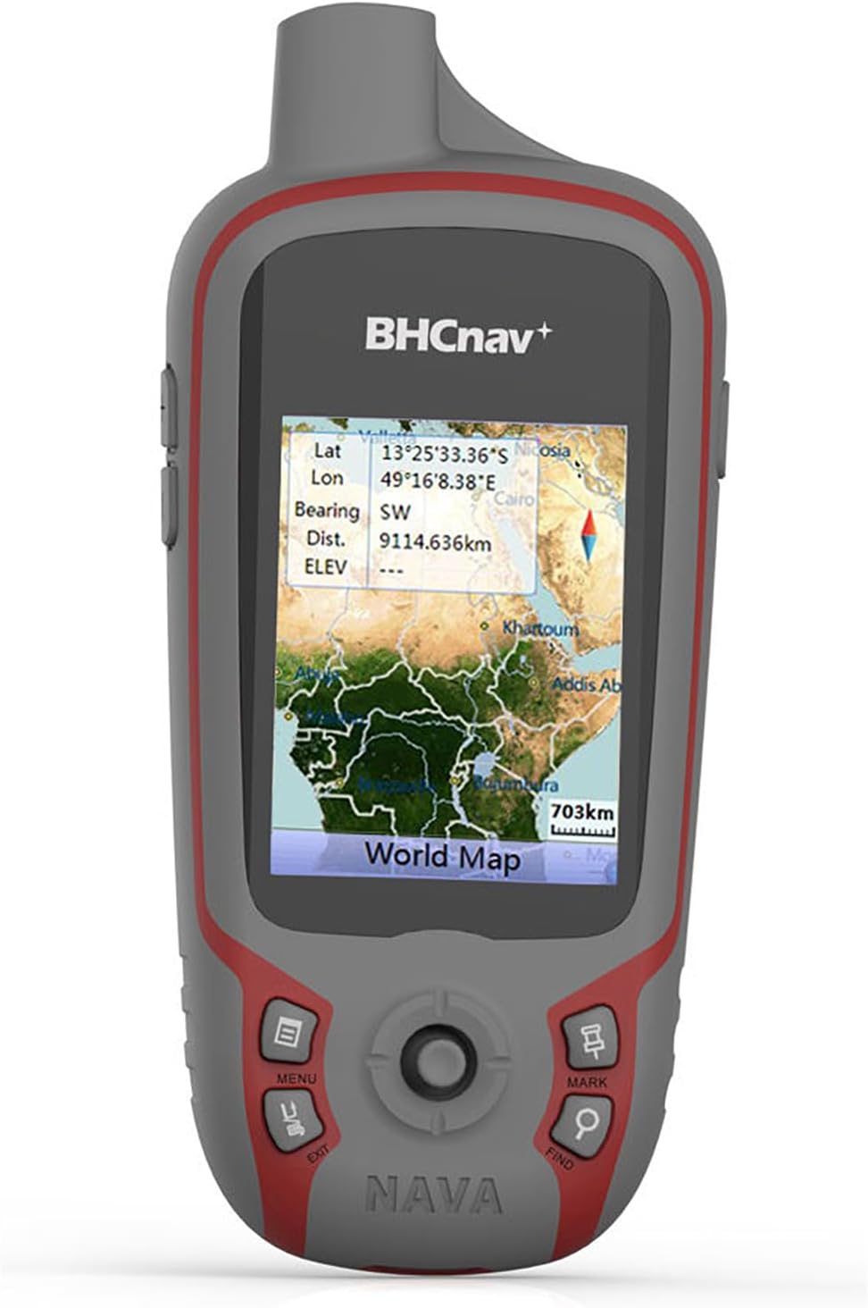 NAVA F60 Handheld GPS Navigation Survey Device, Handheld GPS for Hiking, High Performance Handheld GPS Topografia,Fully Featured with 3-axile, Electronic Compass, Barometric Altimeter and Thermometer