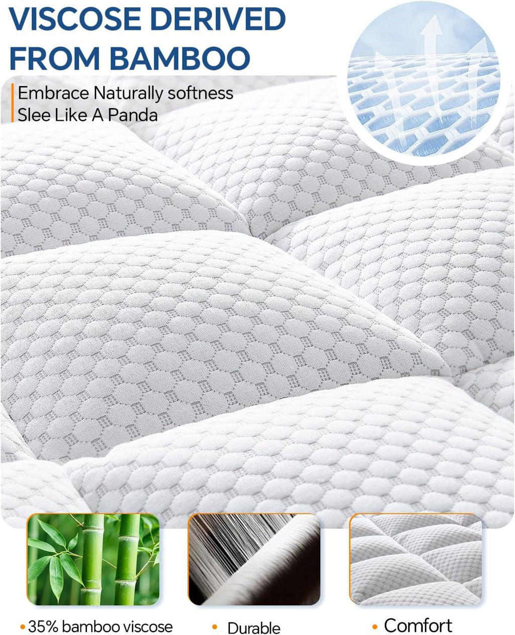 BEDELITE King Dual Layer 4 Inch Memory Foam Mattress Topper, 2 Inch Soft Pillow Top Mattress Pad Cover and 2 Inch Gel Memory Foam for Pressure Relief, 2-in-1 Design for Comfort & Support
