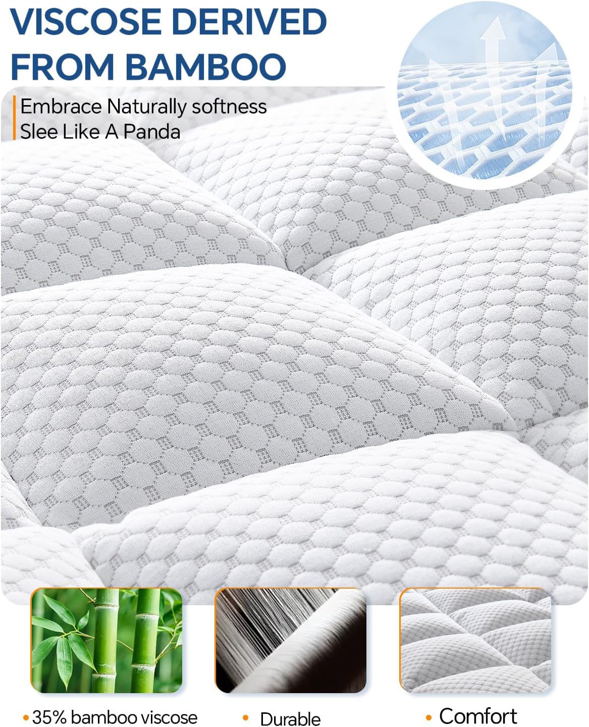 BEDELITE King Dual Layer 4 Inch Memory Foam Mattress Topper, 2 Inch Soft Pillow Top Mattress Pad Cover and 2 Inch Gel Memory Foam for Pressure Relief, 2-in-1 Design for Comfort & Support