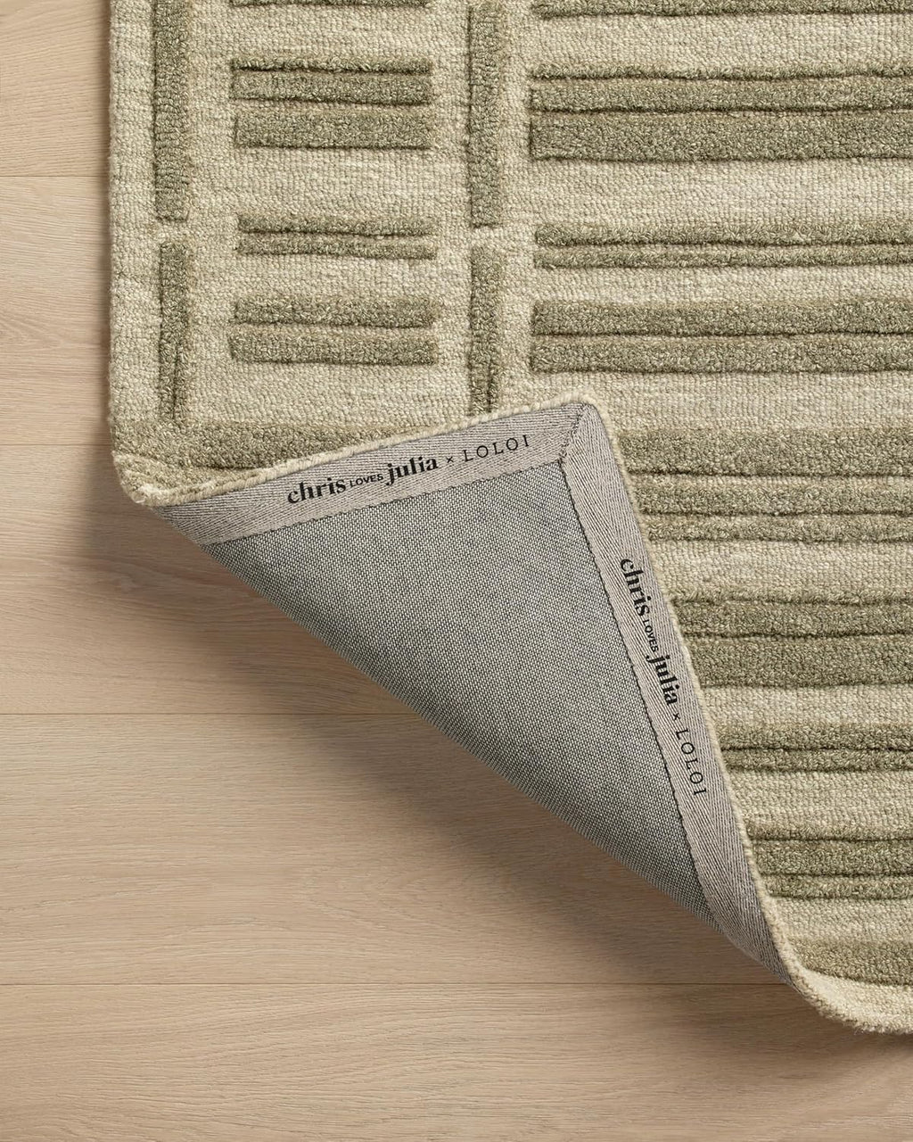 Loloi Chris Loves Julia Bradley Collection, Sage & Olive, 8'-6" x 11'-6" Area Rug – Classic Striped Area Rugs for Living Room, Bedroom, Entryway & Hallway, High Traffic Area Home Decor Rug