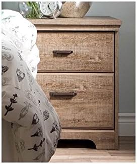South Shore Versa 2-Drawer Nightstand Weathered Oak, Traditional