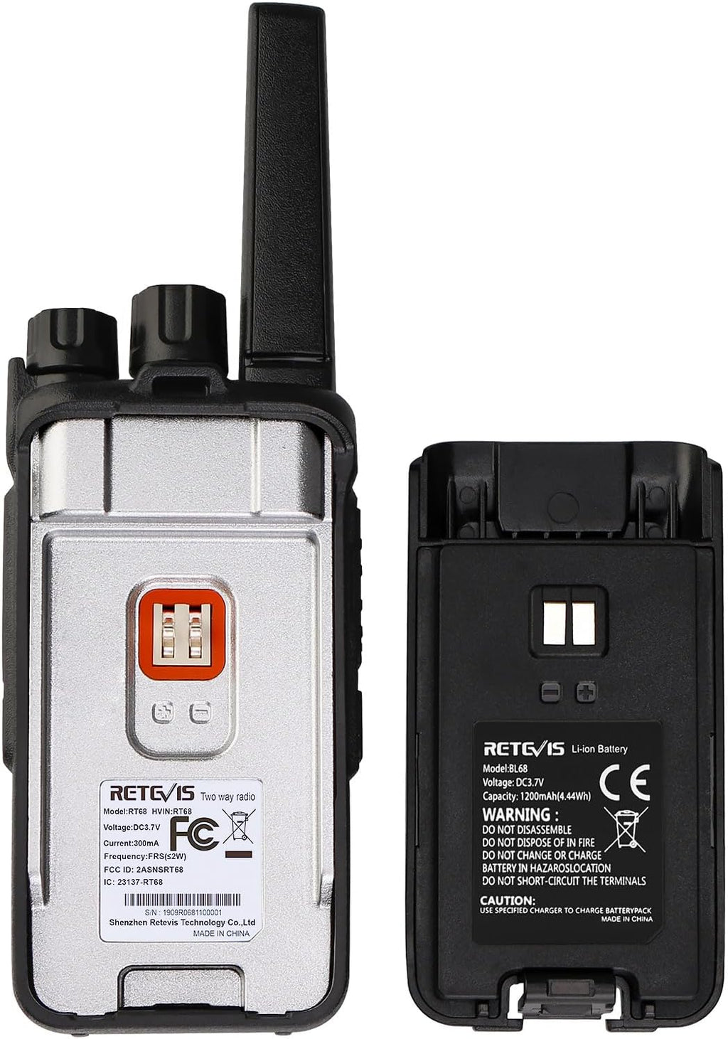 Retevis RT68 Walkie Talkies with Earpiece, Portable FRS Two-Way Radios Rechargeable, with 6 Way Multi Unit Charger, Hands Free, Long Range, Rugged 2 Way Radios 6 Pack for Adults School Church