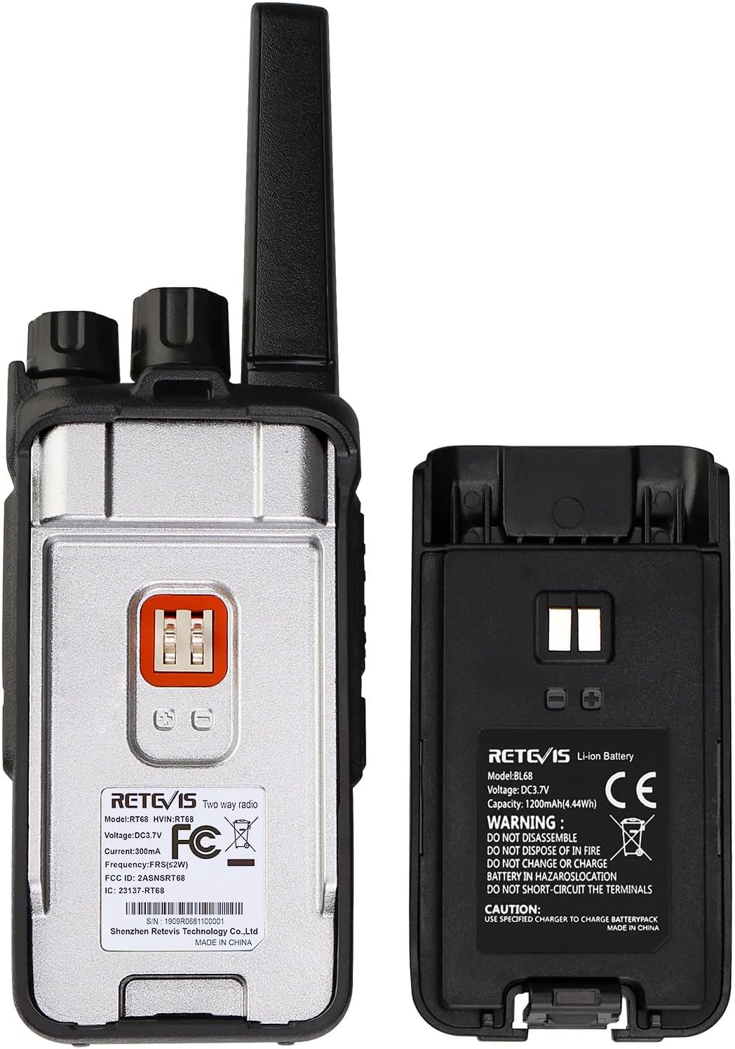 Retevis RT68 Walkie Talkies Rechargeable, Portable Two Way Radios 6 Pack with Six-Way Multi Gang Charger, Heavy Duty Walkie Talkie for Adults, Hands Free, Long Range, for School Restaurant Farm
