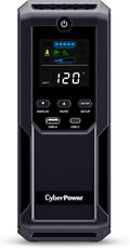 CyberPower CP1500AVRLCD3 Intelligent LCD UPS Battery Backup and Surge Protector, 1500VA/900W, 12 Outlets, 2 USB Ports, AVR, Mini Tower, UL Certified