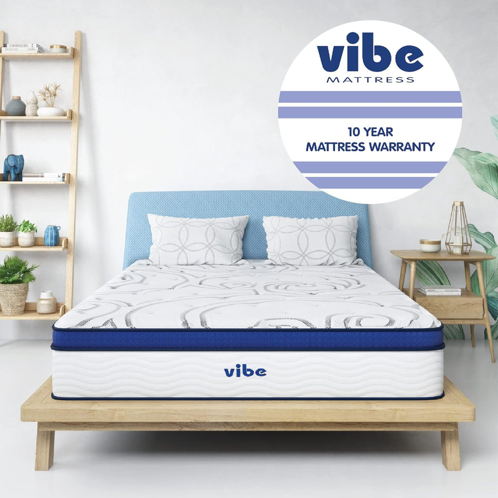 Vibe Quilted Hybrid Mattress, 12-Inch Innerspring and Pillow Top Gel Memory Foam Mattress, Fiberglass Free, CertiPUR-US Certified Bed in a Box, Twin XL, White