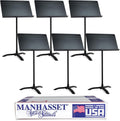 Manhasset Music Stand For Sheet Music - Bulk Pack of 6 Stands - 48 Symphony Model - Long Lasting, Durable Manhasset Stand - Adjustable Height - 20" by 12" - Made in the USA