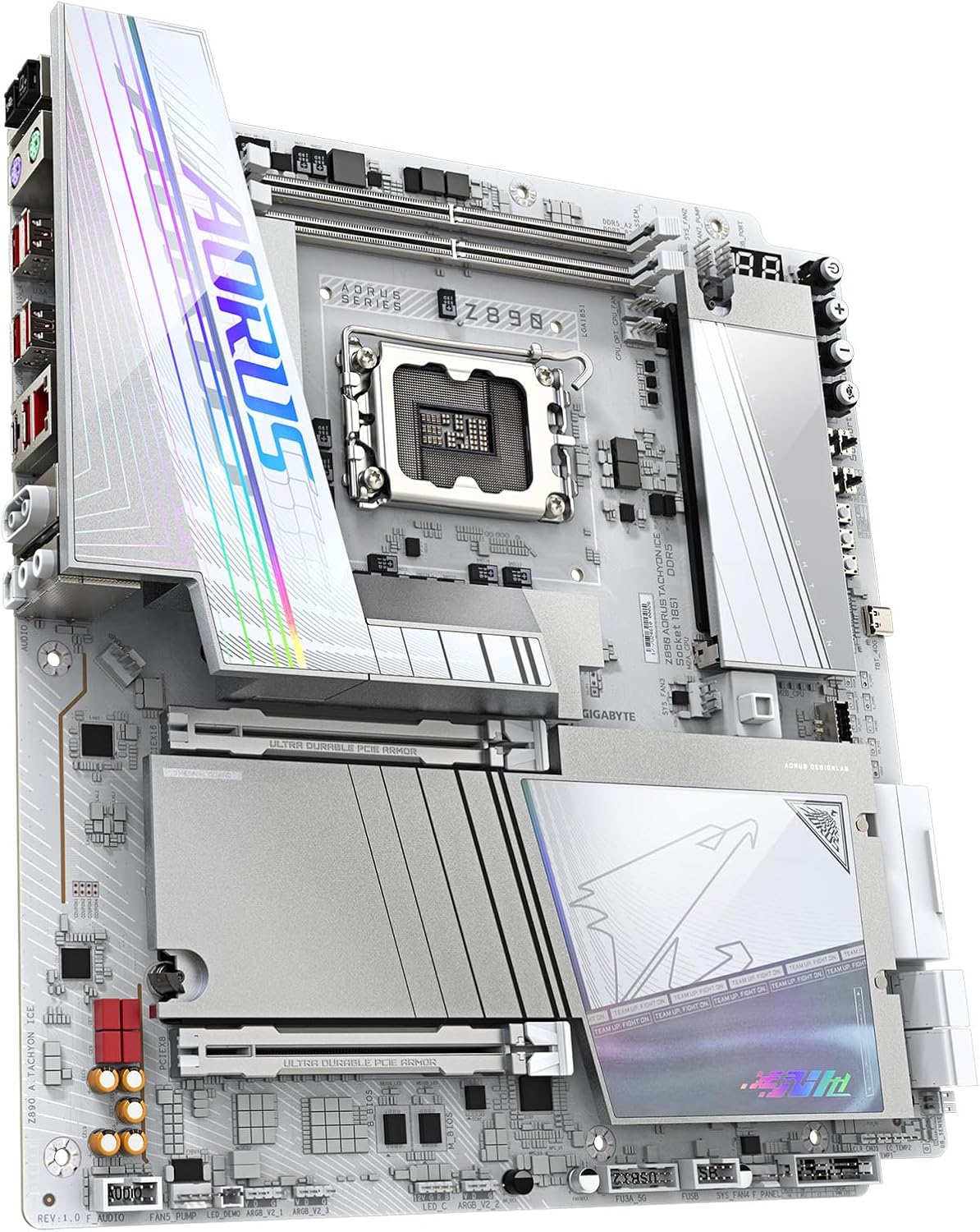 GIGABYTE Z890 AORUS Tachyon ICE Intel Core Ultra (Series 2) LGA 1851 Motherboard, E-ATX, DDR5, 4X M.2, PCIe 5.0, Thunderbolt 4, WIFI7, 5GbE LAN, D5 Bionic Corsa