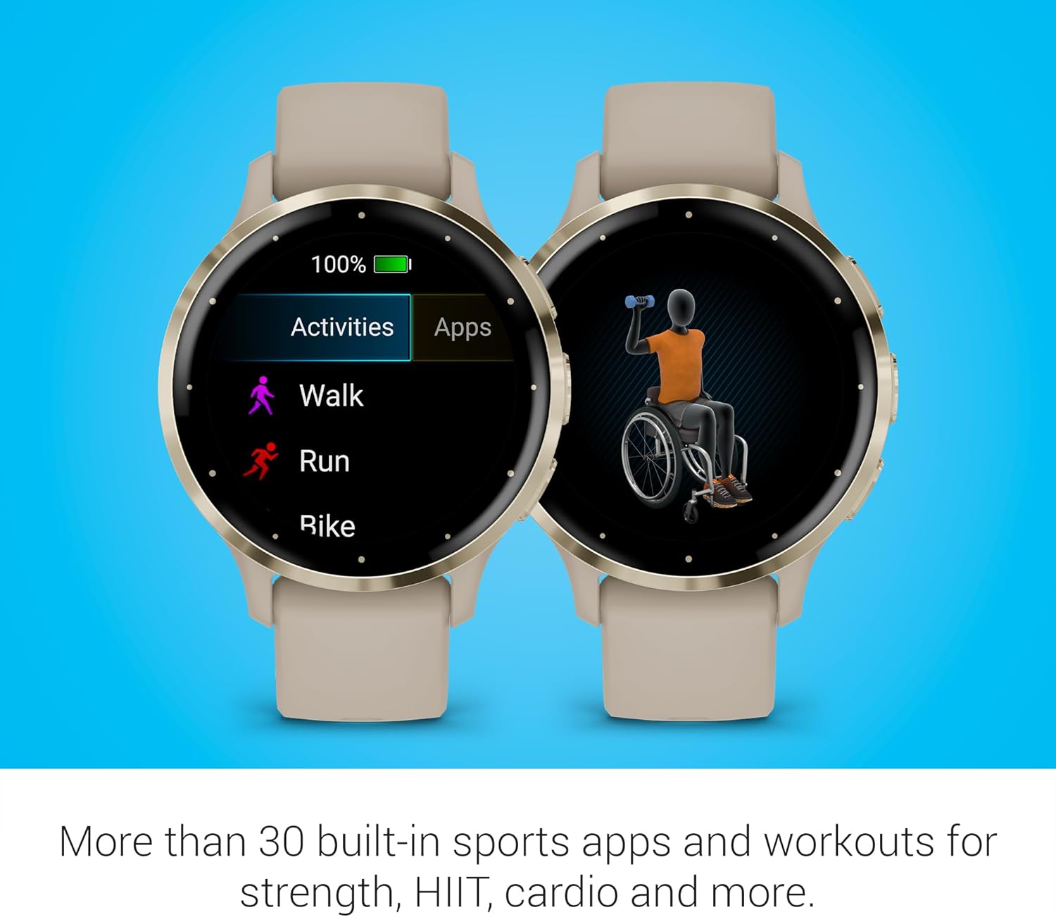 Garmin Venu 3S Soft Gold Stainless Steel Bezel 1.2-Inch AMOLED Touchscreen Display Smart Watch, Garmin Connect, Phone Supported with 41mm French Gray Case and Silicone Band