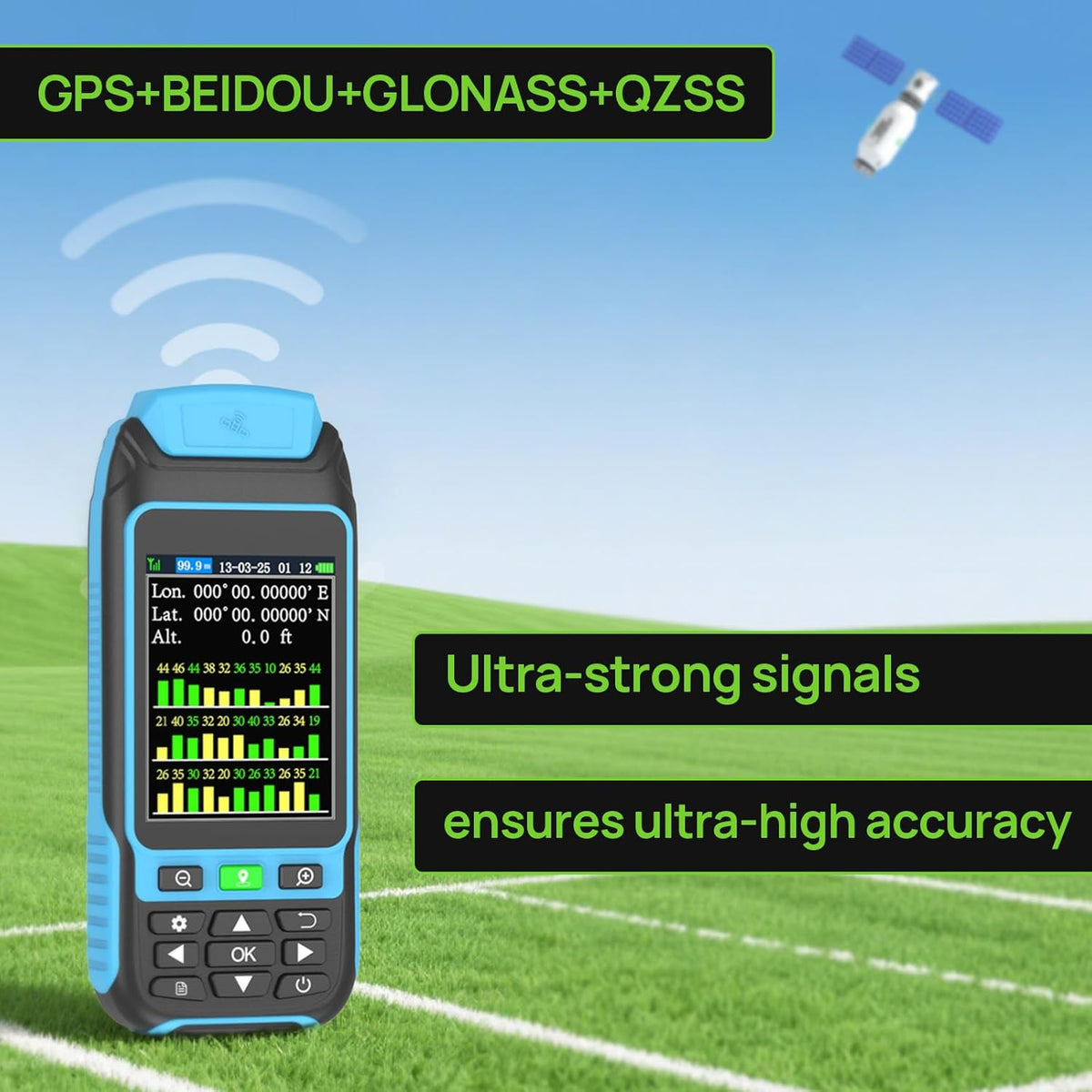 Handheld GPS Survey Equipment, High-Precision Rugged Land Surveying Equipment for Mountainous Terrain, Farmland, Forest, Ranch, Mining Lake