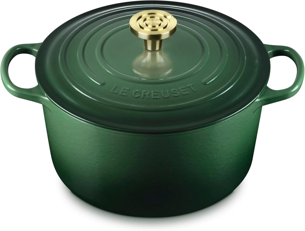 Le Creuset Signature 6.5-quart Deep Round Dutch Oven with Light Gold Crucible Knob - Enameled Cast Iron (Artichaut)