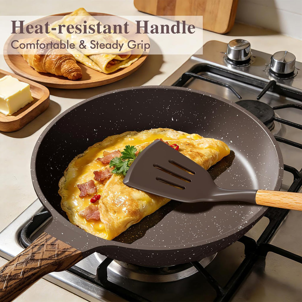 Umite Chef 26PCS Pots and Pans Set Non Stick, Nonstick Cookware Sets, Induction Cook Ware, Includes Steamer & Silicone Utensils, Housewarming Gift, Kitchen Cooking Sets w/Frying pan (PFOS, PFOA Free)