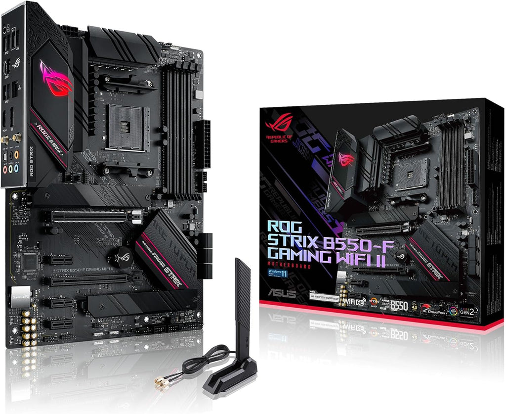Asus ROG Strix B550-F Gaming WiFi II AMD AM4 (3rd Gen Ryzen) ATX Gaming Motherboard (PCIe 4.0,WiFi 6E, 2.5Gb LAN, BIOS Flashback, HDMI 2.1, Addressable Gen 2 RGB Header and Aura Sync) (Renewed)