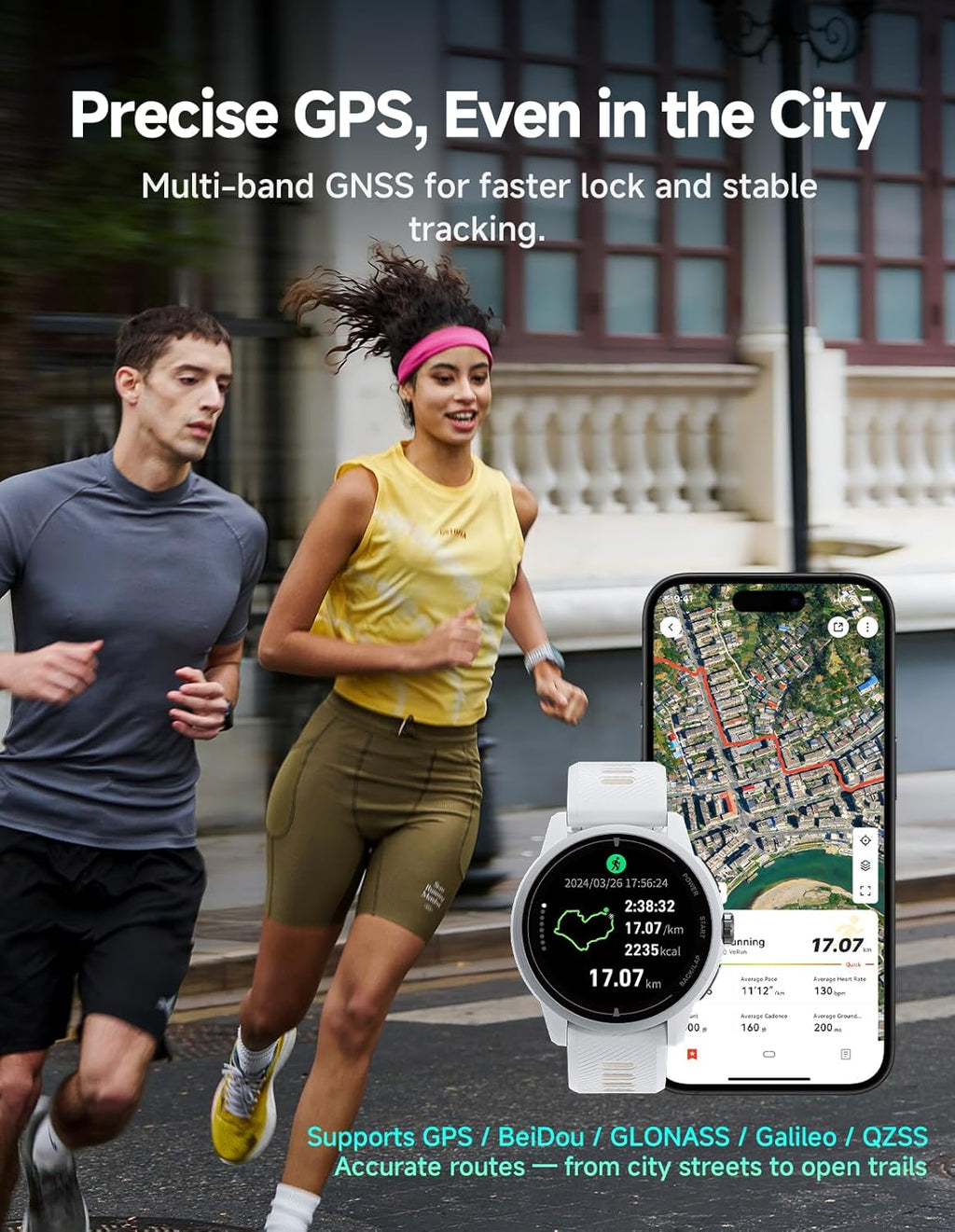 iGPSPORT VeRun GPS Sports Watch, 1.32'' AMOLED Display Running Training Metrics Plan Route Navigation ANT+ Bluetooth Gray