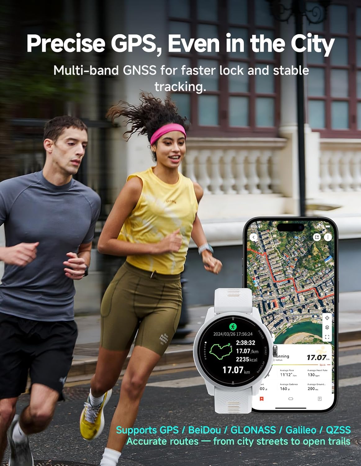 iGPSPORT VeRun GPS Sports Watch, 1.32'' AMOLED Display Running Training Metrics Plan Route Navigation ANT+ Bluetooth Gray