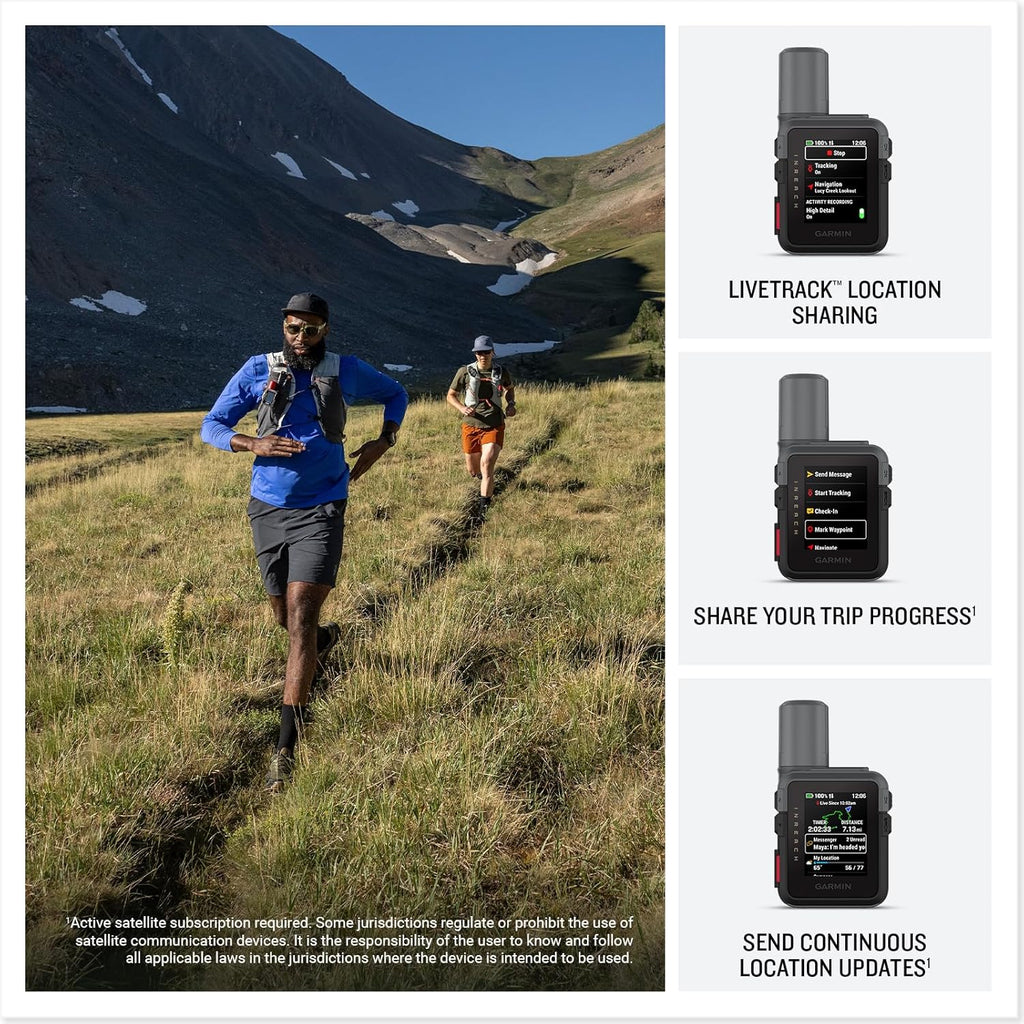 Garmin inReach® Mini 3, Rugged Compact Global Satellite Communicator with Color Touchscreen, Two-Way Texting, Emergency SOS Messaging & Long Battery Life Up to 350 Hours with 10-min inReach® Tracking