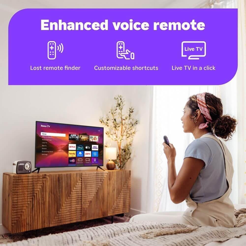 Roku 65R6C7KIT1 65 inch Class Plus Series 4K QLED Mini LED Smart TV Dolby Vision HDR10+ 120Hz WiFi Voice Remote HDMI C