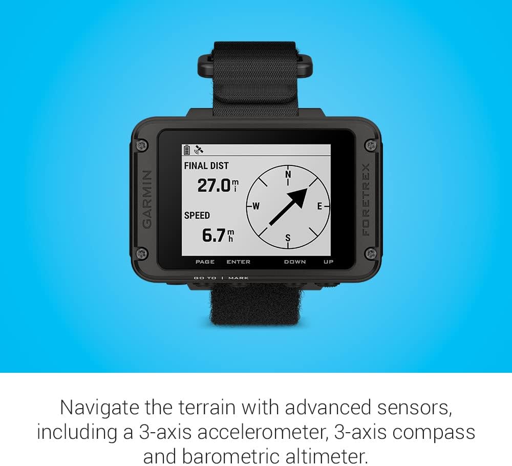 Garmin Foretrex 801, Wrist-Mounted GPS Navigation, Upgraded Multi-Band GNSS, Longer Battery Life