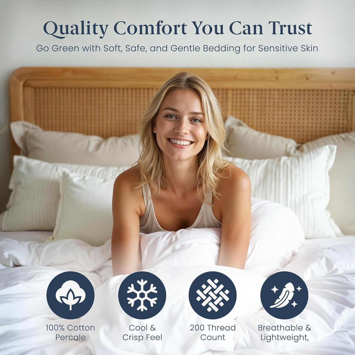 Ella Jayne Duvet Cover King (3 Pieces), 100% Cotton Percale, King/Cali King, Soft, Breathable & Lightweight Including King Duvet Cover (1 Piece) 106 x 90 Inches with 2 Pillow Shams (Navy Design)