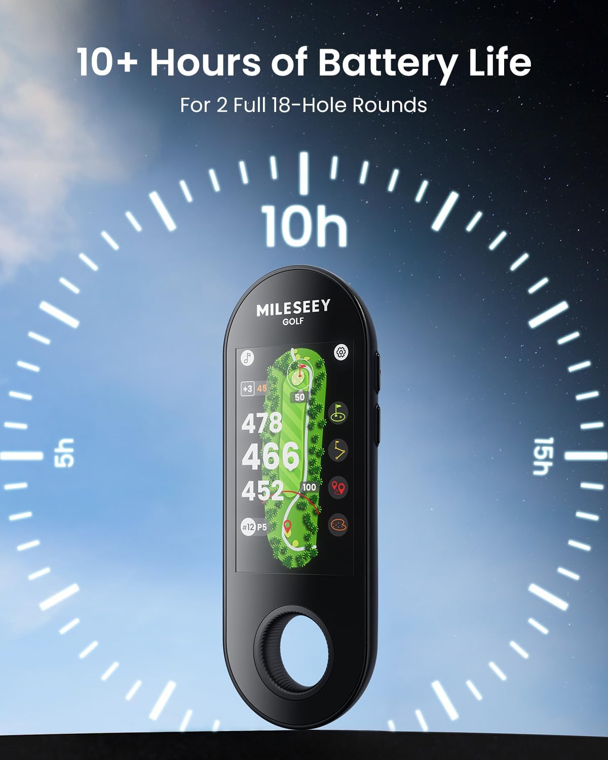 MILESEEY GeneSonic Go Handheld Golf GPS Rangefinder, 43000+ No Subscription Preloaded Courses, Auto Hole Golf Yardage Device, Touchscreen, 10H Battery, Magnetic, Waterproof, Hazard, Green Distances