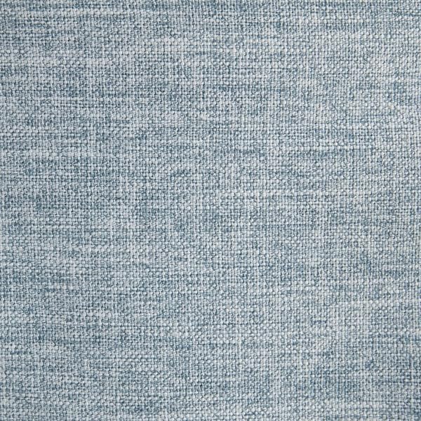 Martha Stewart Cocktail Ottoman for Living Room Fully Upholstered, Button Tufted Round Ottoman Footrest, Pleated Skirt, Extra Seating Bedroom Ottoman Furniture Decor, Terry, 32" W, Light Blue