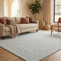 SAFAVIEH Abstract Collection Area Rug - 9' x 12', Light Grey & Ivory, Handmade Wool, Ideal for High Traffic Areas in Living Room, Bedroom (ABT468F)