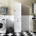 Laundry Cabinet with Doors and Shelf, Tilt-Out Laundry Hamper, Multiple Storage Space, Freestanding, Open Shelve, Adjustable Shelf, White, HU26041107 (11.81"x18.11"x70.87")