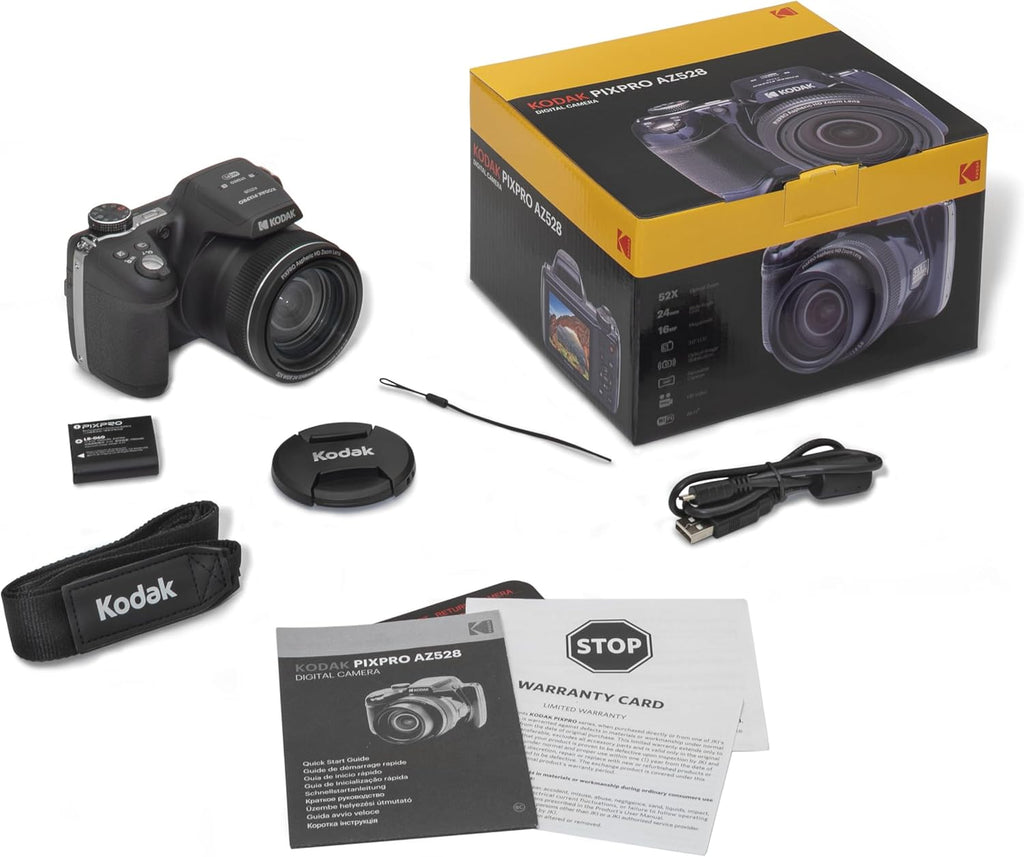 Kodak PIXPRO Astro Zoom AZ528-BK 16 MP Digital Camera with 52x Optical Zoom 24mm Wide Angle Lens 6 fps Burst Shooting 1080P Full HD Video Wi-Fi Connectivity and a 3" LCD Screen (Black)