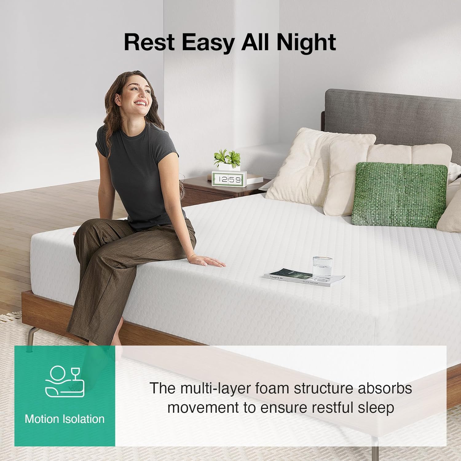 Novilla Queen Mattress, 12 Inch Queen Size Memory Foam with Comfort for Pressure Relief & Cool Fresh Sleep,Removable Washable Cover, Medium Firm