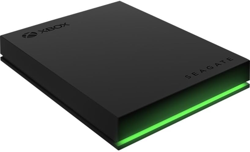 Seagate Game Drive for Xbox 2 TB External Hard Drive Portable HDD - USB 3.2 Gen 1, Black with built-in green LED bar, Xbox Certified, 3 year Rescue Services (STKX2000400)