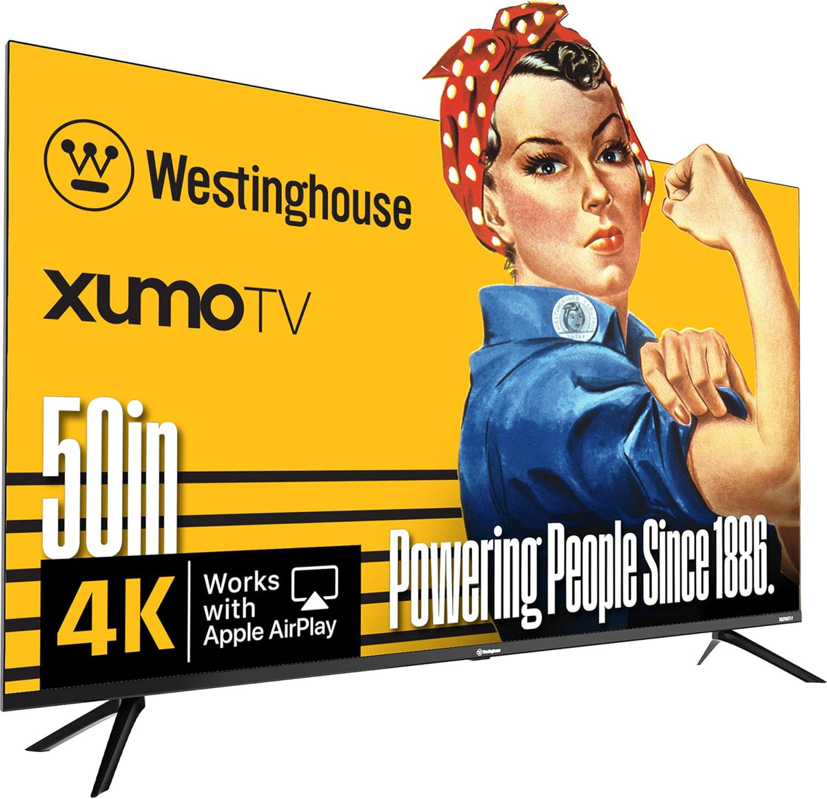 Westinghouse 50-inch Smart TV, 4K UHD Xumo TV w/ HDR10, Voice Remote, Dolby Vision, Dolby Atmos, Edgeless, Flat Screen LED Television w/Bluetooth, Apple AirPlay, Wi-Fi & Mobile Connectivity