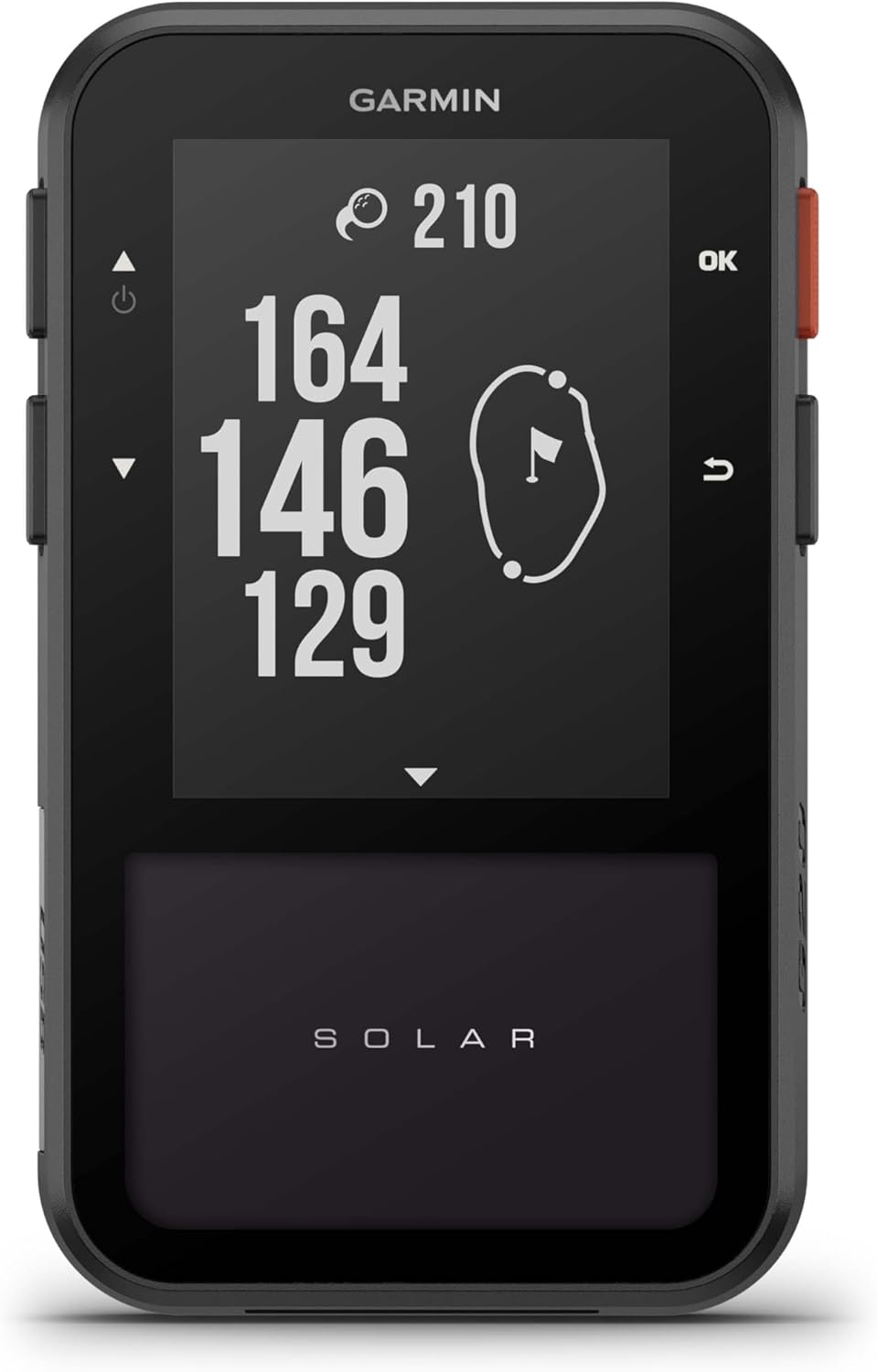Garmin Approach® G20 Solar, GPS Golf Handheld with Solar Charging, Sunlight-Readable High Resolution Display, Built-in Magnet to Mount On Your Cart, Big Numbers for Easy Reading
