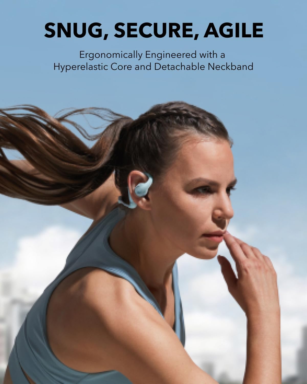 Soundcore by Anker AeroFit Pro Open-Ear Headphones, Ultra Comfort, Secure Fit, Ergonomic Design, Rich Sound with LDAC, Bluetooth 5.3, IPX5 Water-Resistant, 46H Playtime, App Control (Renewed)