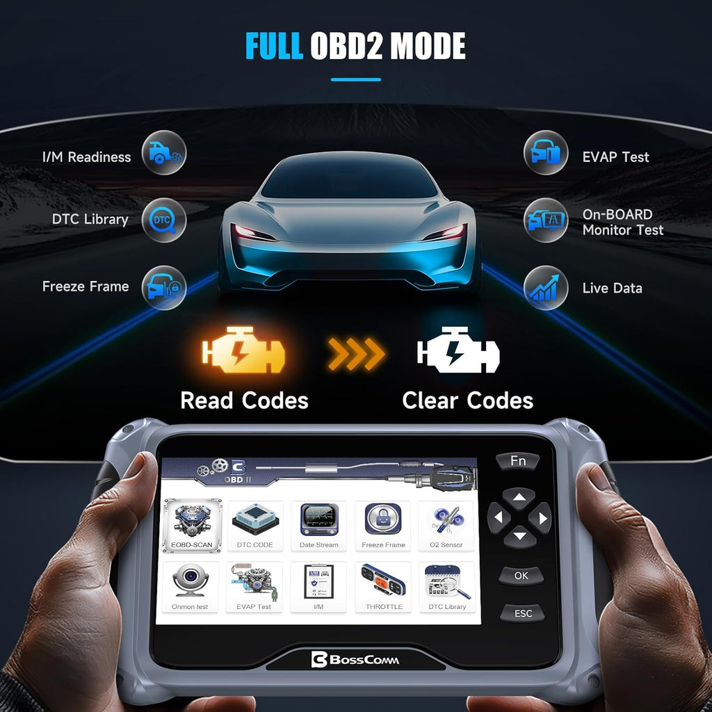 2026 BOSSCOMM IF745 OBD2 Scanner, All Systems Car Code Reader Scan Tool with 6 Resets, ABS Bleeding/Oil/EPB/SAS/Throttle/Battery, Scanner Diagnostic Tool for Vehicles, Lifetime Free Update, Auto VIN