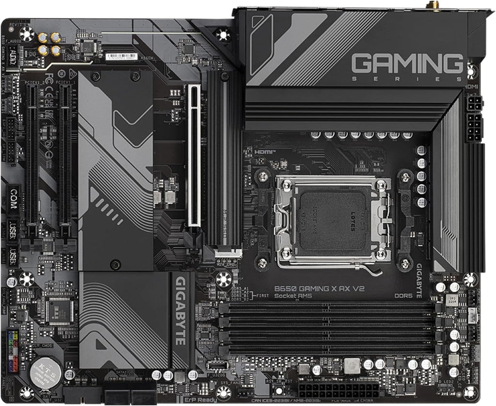 GIGABYTE B650 Gaming X AX V2 (rev. 1.0) AM5 LGA 1718 AMD B650 ATX DDR5, Triple M.2, PCIe 5.0, USB 3.2 Gen2x2 Type-C, AMD Wi-Fi 6E, Realtek 2.5GbE LAN (Renewed)