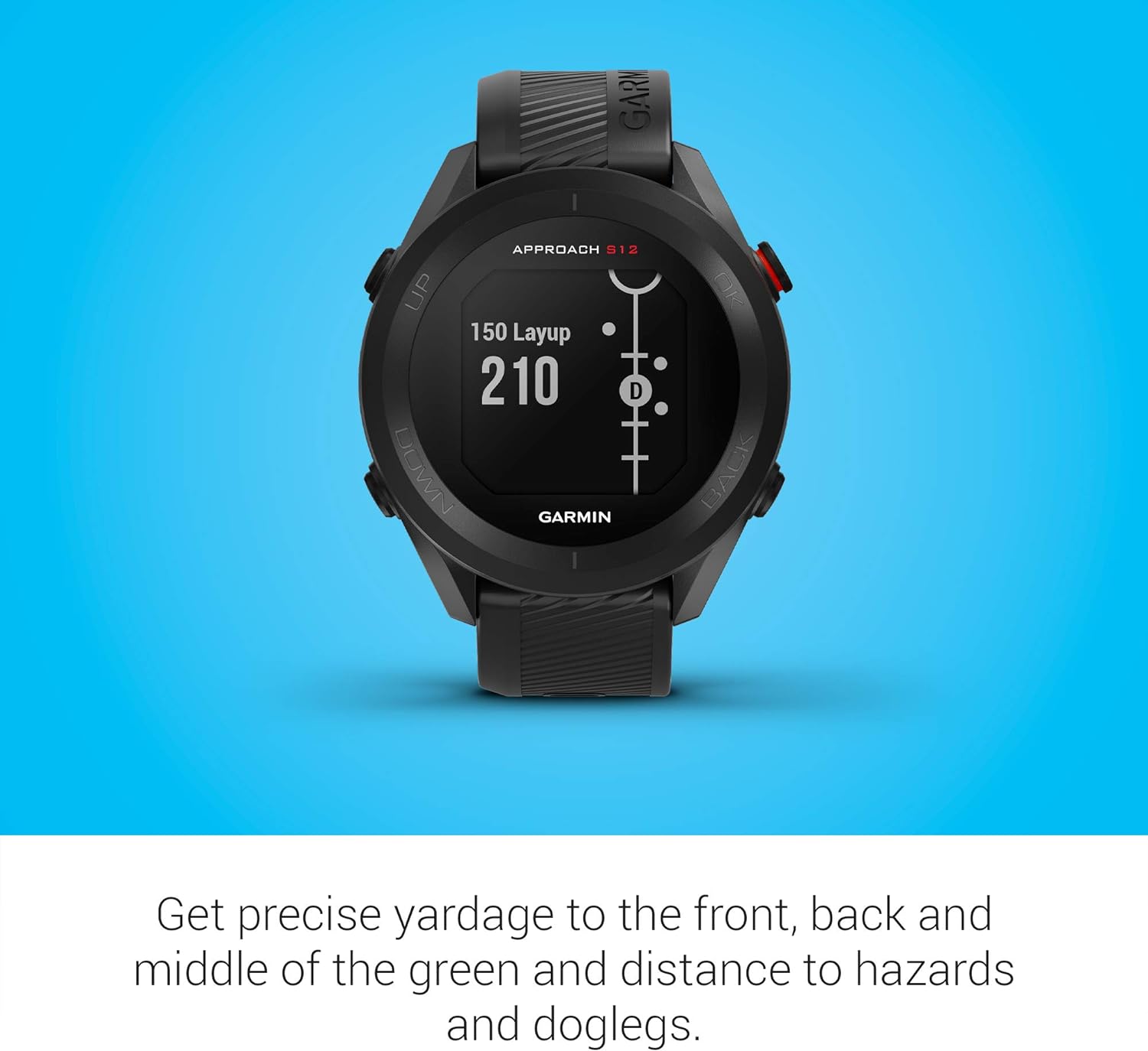 Garmin G010-N2472-00 Approach S12 42k+ Preloaded Courses Golf Watch Black - Certified (Renewed)