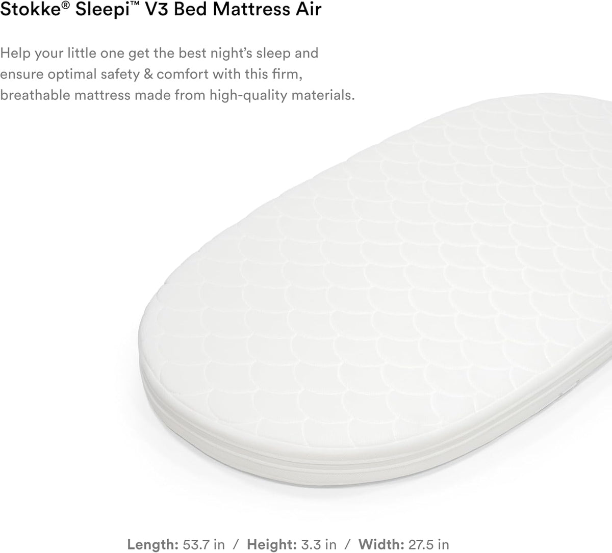 Stokke Sleepi V3 Bed Mattress Air - Firm & Breathable for Baby's Comfort - Non-Toxic, Quick Drying Core & Machine Washable Cover