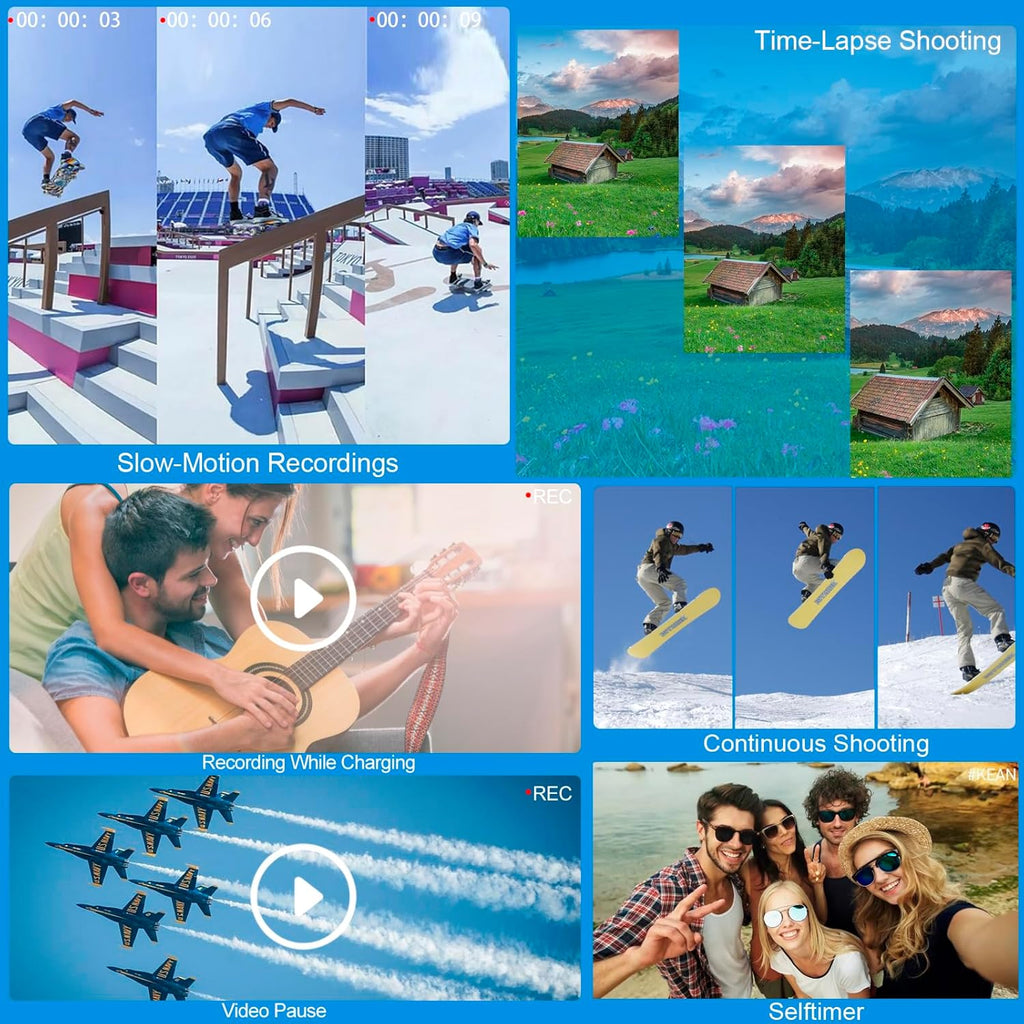 4K Digital Camera for Photography - 12X Optical Zoom 72MP Vlogging Camera for YouTube with 3" 270° Flip Screen, Autofocus Compact Camera with 2 Batteries 64GB SD Card, USB Card Reader & Charging Stand