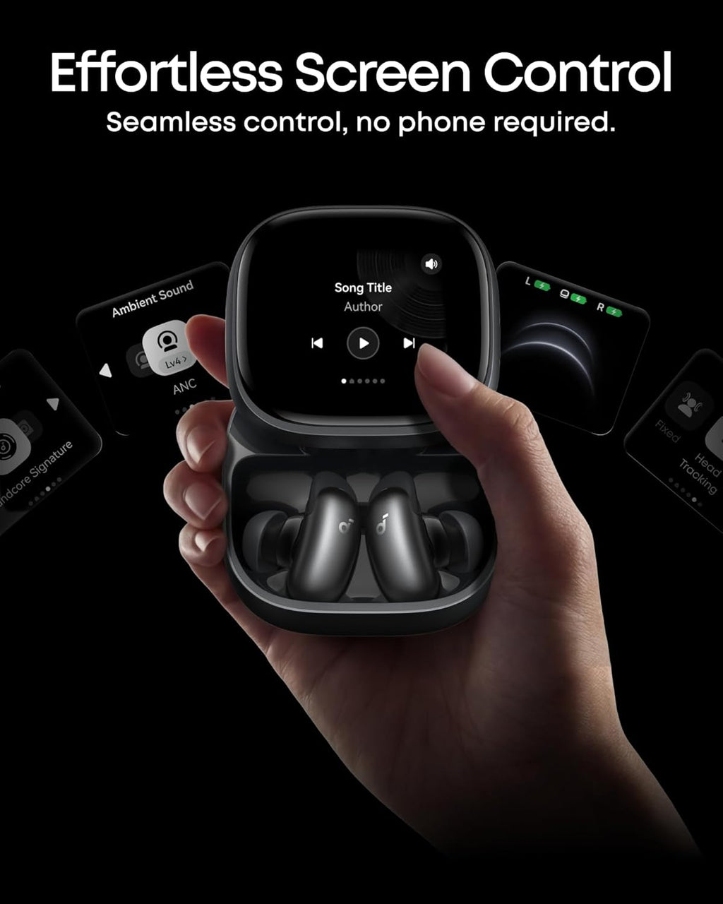 Soundcore Anker Liberty 5 Pro Max,AI Note-Taker Wireless Earbuds,Noise Cancelling,1.78" AMOLED Display,Whisper-Clear Calls,AI Meeting Transcription for Business