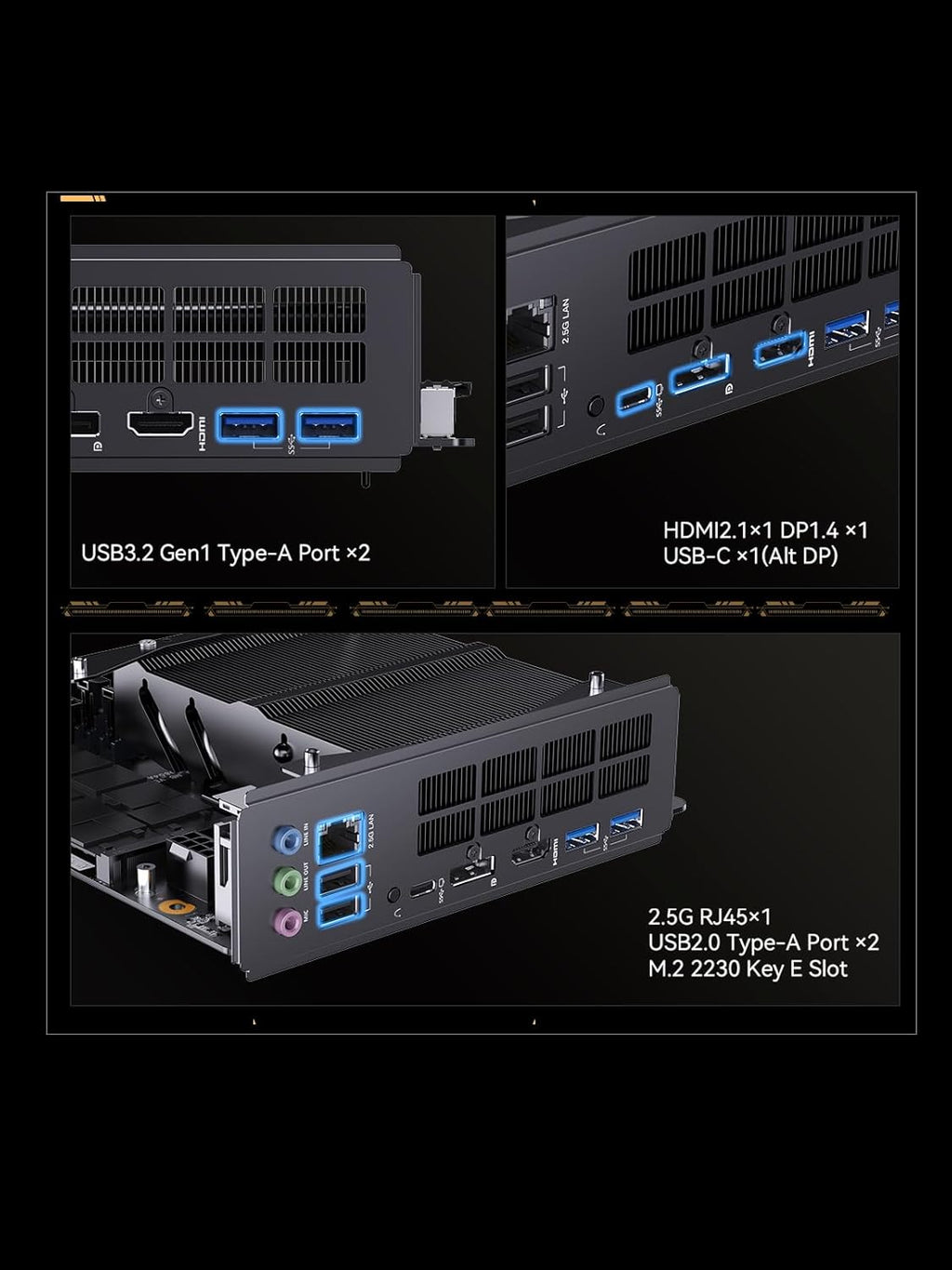 MINISFORUM Motherboard BD775i SE Mini ITX NAS Motherboard, AMD Ryzen 7 7745HX,8 C/16 T,PCIe 5.0 x16 Slot, Dual PCIe4.0 M.2 Support, DDR5,8K Triple Output(HDMI/DP/USB-C), RJ45 2.5G, USB 3.2