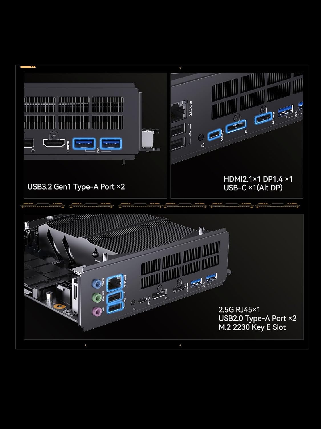 MINISFORUM Motherboard BD775i SE Mini ITX NAS Motherboard, AMD Ryzen 7 7745HX,8 C/16 T,PCIe 5.0 x16 Slot, Dual PCIe4.0 M.2 Support, DDR5,8K Triple Output(HDMI/DP/USB-C), RJ45 2.5G, USB 3.2