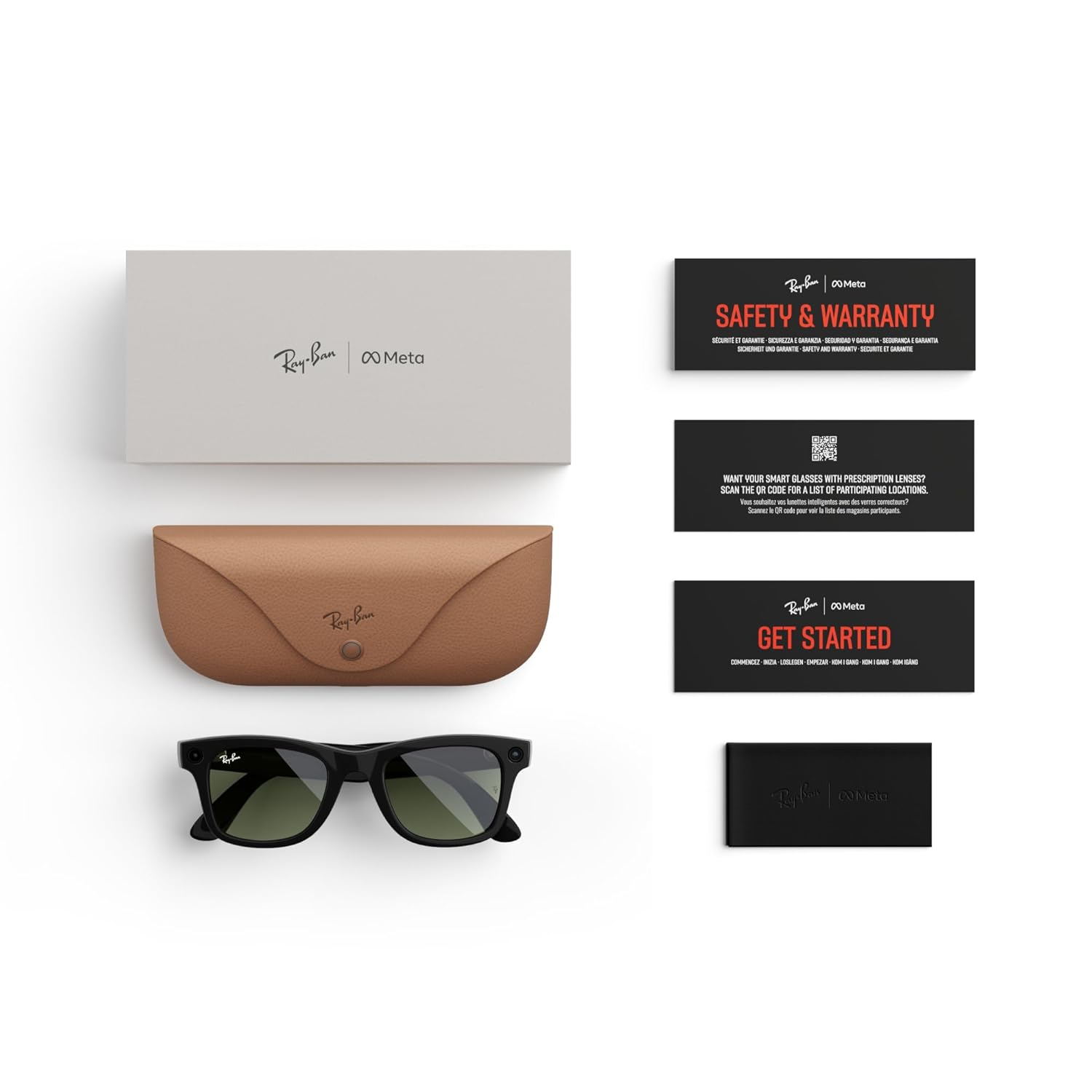 Ray-Ban Meta (Gen 1), Wayfarer, Shiny Black | Smart AI Glasses for Men, Women — 12 MP Ultra-Wide Camera, Open-Ear Speakers for Audio, Video Recording and Bluetooth — Green Lenses — Sunglasses