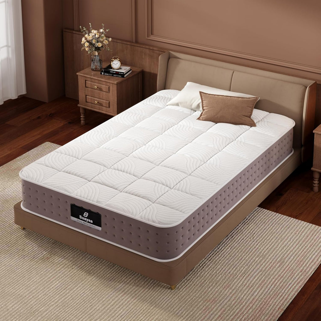 Twin XL Mattress, 8 Inch Hybrid XL Twin Size Mattress in a Box, Cooling Gel Memory Foam Mattresses with Pocket Spring, Pressure Relief, Fiberglass-Free, Motion Isolation, Medium Firm, 365-Night Trial