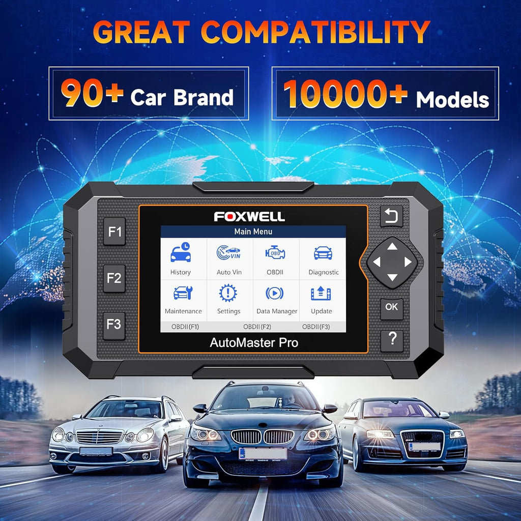 FOXWELL NT614 Elite OBD2 Scanner for DIY Mechanics, Upgrade of NT604, 4 System Diagnostic Tool with 5 Resets (ABS Bleeding, EPB, Oil, SAS, Throttle), Read/Clear Engine/ABS/SRS/Transmission Fault Codes