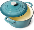 Sur La Table Enameled Cast Iron Round Dutch Oven, 5 qt, Light Blue