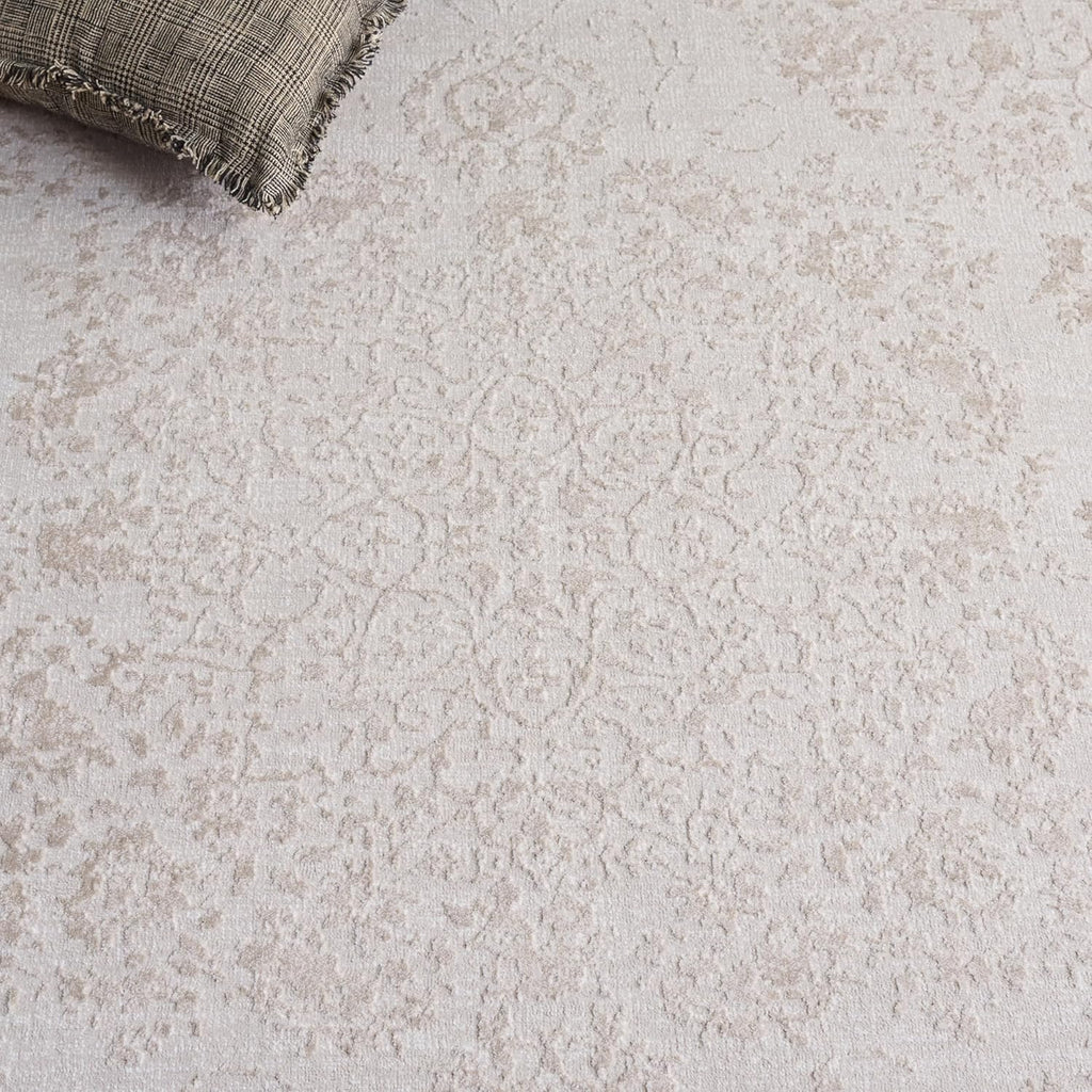 SAFAVIEH Area Rug 9x12 - Reflection Collection - Large - Cream & Ivory, Non-Shedding & Easy Cleaning, Ideal for Living Room, Bedroom, Dining Space (RFT664D)
