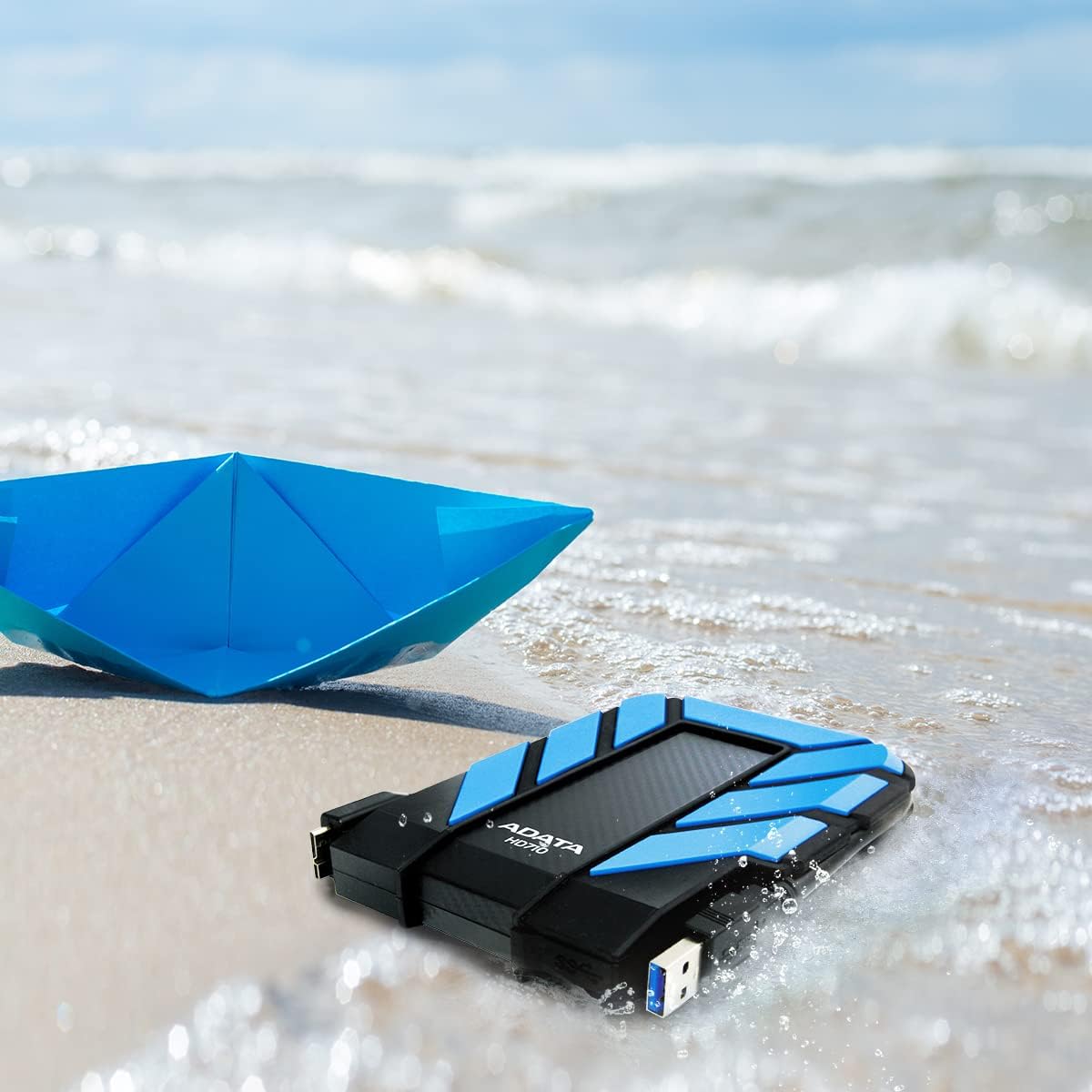 ADATA HD710 Pro - 2 TB External Hard Drive - Shockproof, Waterproof & Dustproof - Durable Storage - For Gamers, Students & Professionals - Mac, PC & Linux Compatible - Blue - AHD710P-2TU31-CBL