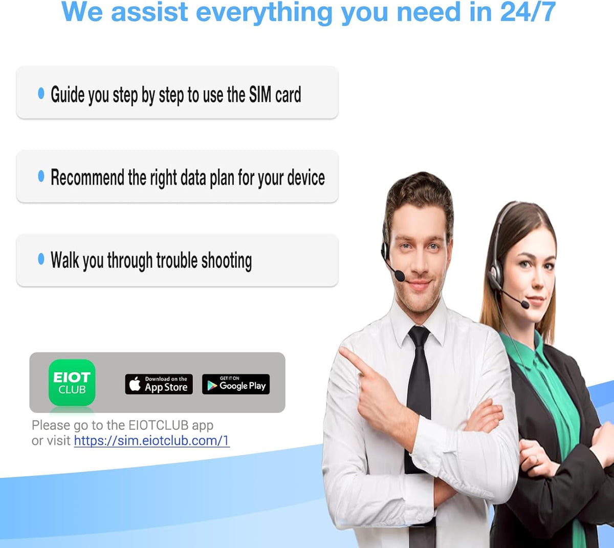 EIOTCLUB Data SIM Card for 360 Days - Compatible with USA Nationwide Networks for Unlocked Security Solar and Hunting Trail Game Cameras IoT Device(USA Coverage, Triple Cut 3-in-1)