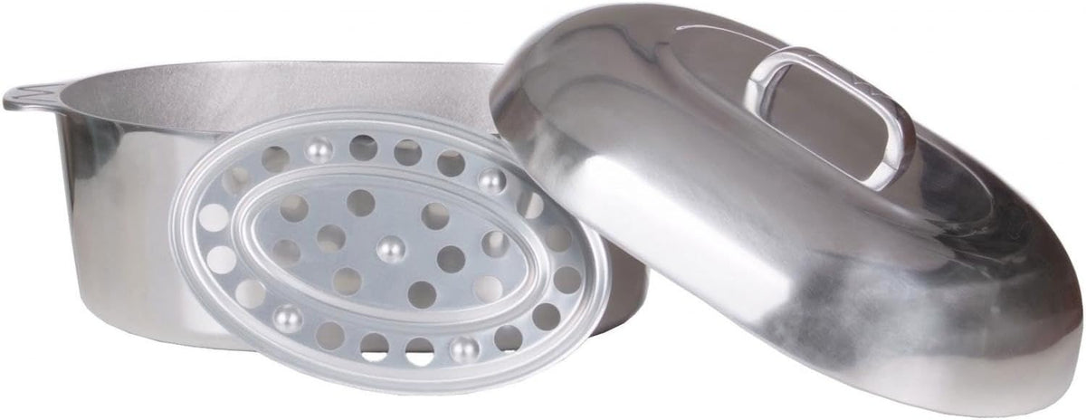 13 Inch Aluminum Oval Roaster - McWare by Cajun Classic Cookware